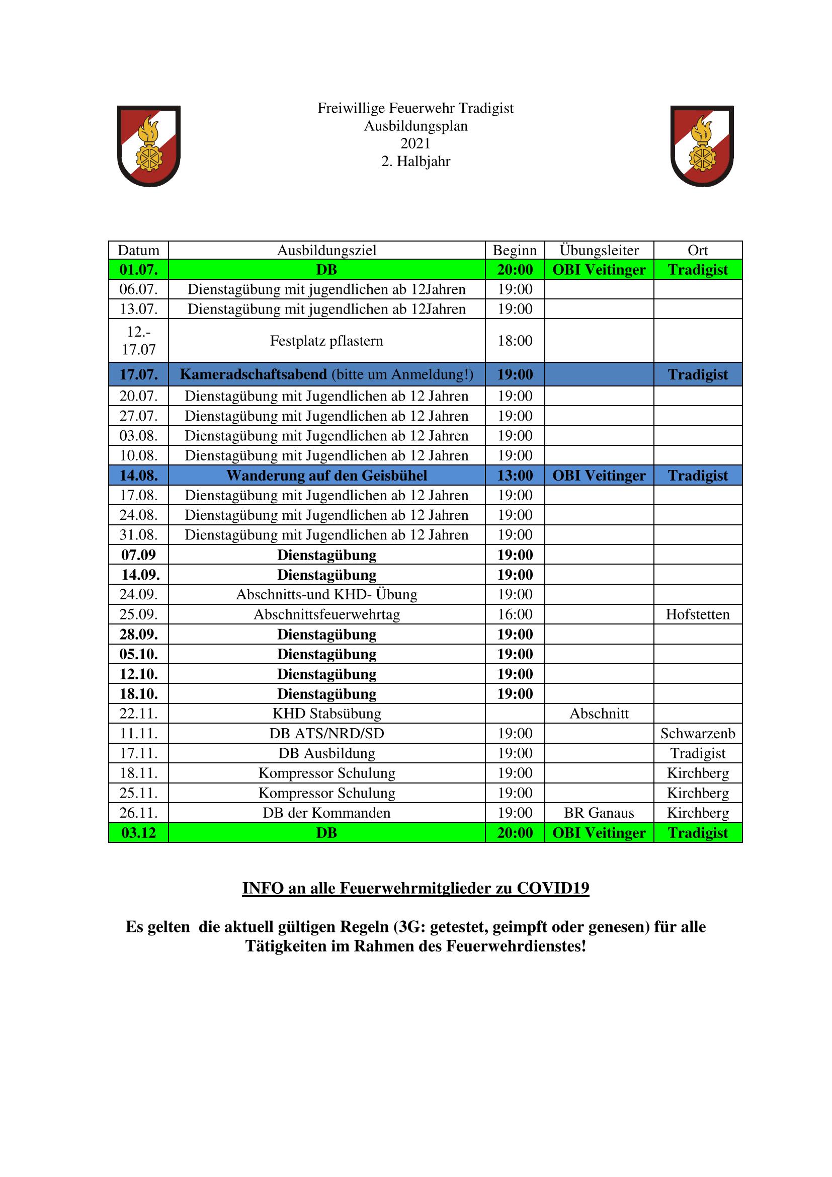 Ausbildungsplan 2021 2. Halbjahr V2 Page 1